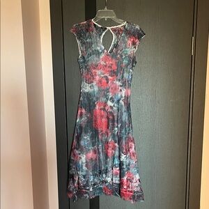 Komarov Red and Blue Midi Dress